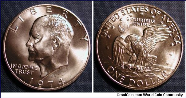 1974-S 40% Silver Eisenhower Dollar