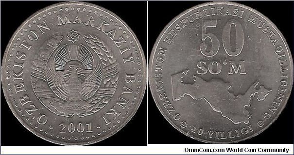 50 Sum 2001, 10th anniversary of independence I (2mm thick)