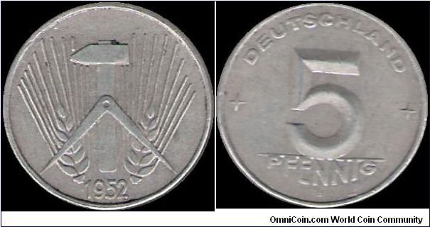 5 Pfennig 1952 E
