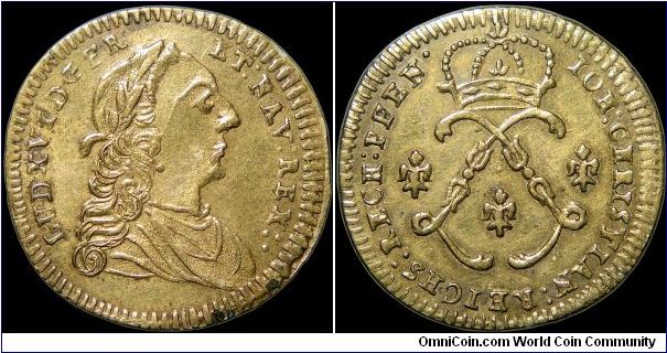Louis XVI - Deux L, France.

Interlaced letters L surmounted by a crown and with fleur-di-lys in the field. A rechenpfennig in near perfect condition.                                                                                                                                                                                                                                                                                                                                                            