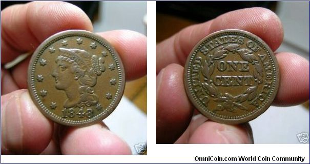 US Large Cent 1848N17 DS(b)