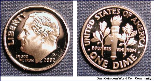 2002-S Roosevelt Dime Proof Silver