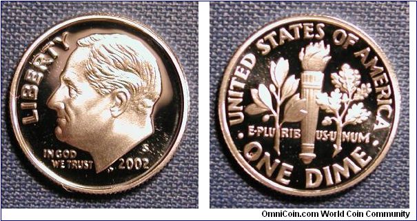 2002-S Roosevelt Dime Proof Silver