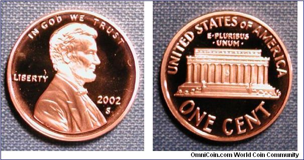 2002-S Lincoln Memorial Cent Proof