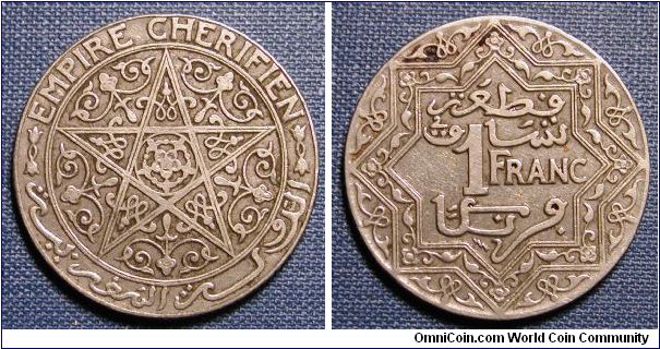 1927 Morocco 1 Franc