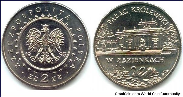 Poland, 2 zlote 1995.
Lazienki Royal Palace.