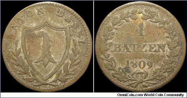 1 Batzen, Canton of Basil.                                                                                                                                                                                                                                                                                                                                                                                                                                                                                          