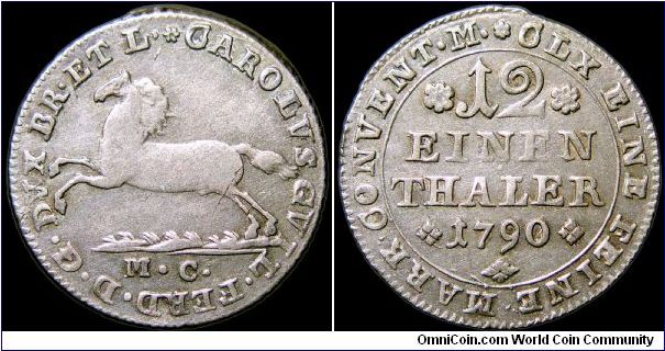 1/12 Thaler, Brunswick-Wolfenbuttel.                                                                                                                                                                                                                                                                                                                                                                                                                                                                                