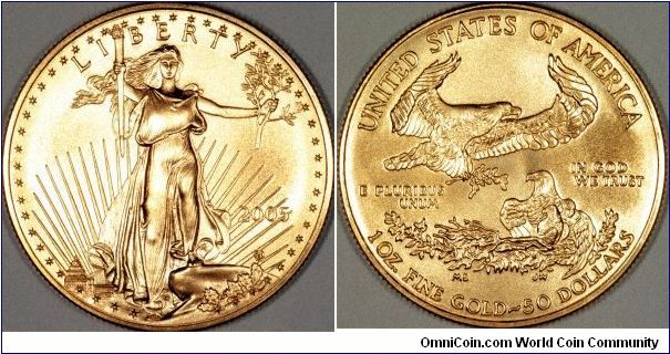 We guess most members are familiar with what a 2005 US gold eagle looks like, but we only just received our first delivery of them, and thought we would share the images with you.