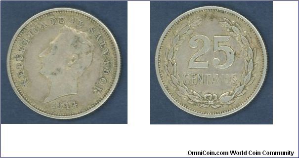 25 cents, 1944