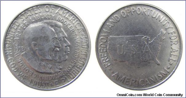 1952 Washington /  Carver commemorative half dollar