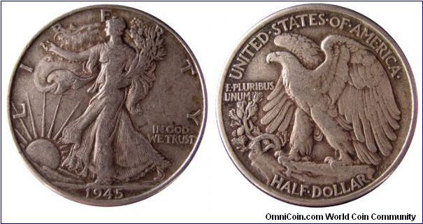 1945 Half dollar