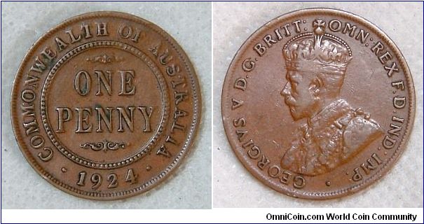 AUSTRALIA 1924 ONE PENNY
For sale . Please make a very good offer to david_dino23@yahoo.com.
Thank you.