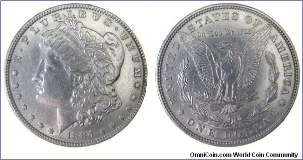 1884 Morgan dollar