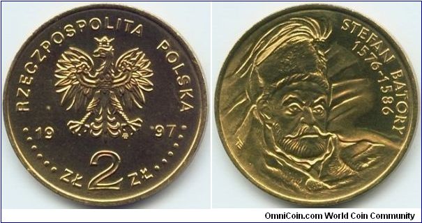Poland, 2 zlote 1997.
King Stefan Batory (1576-1586).