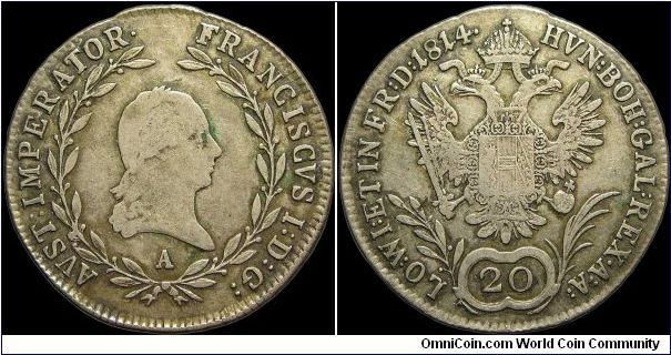 20 Kreutzer.


Vienna mint.                                                                                                                                                                                                                                                                                                                                                                                                                                                                                      