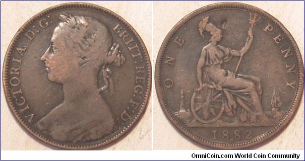 1882 H British Penny

Coin Crafters VY1D-695

Krause KM# 755