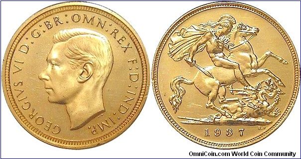 1937 Proof Half Sovereign