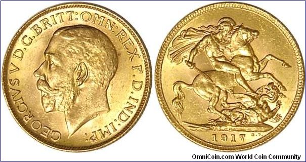 1917 Ottawa Mint Gold Sovereign
