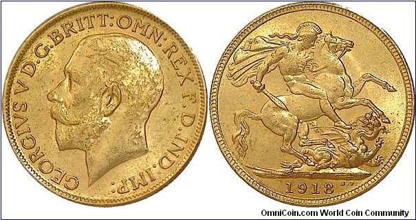 1918 Bombay Mint Sovereign