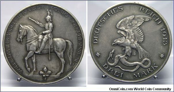 German Pattern; Prussia; not listed in any catalogue, not run in any auction I know, this is Schaaf 110 G1, but without date between the legs of the horse. If anybody has seen a second specimen, give me a note.