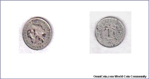 10 cents silver coin minted in London