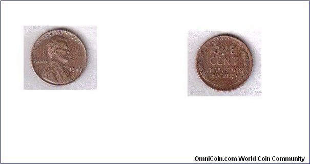 Lincoln Wheat Penny - 1949 (no mint mark)