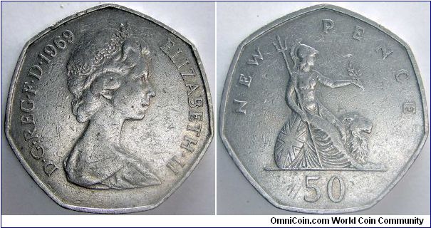 50 New Pence.                                                                                                                                                                                                                                                                                                                                                                                                                                                                                                       
