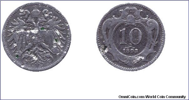 Austria, 10 heller, 1893, Ni.                                                                                                                                                                                                                                                                                                                                                                                                                                                                                       