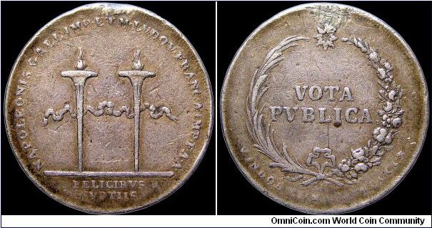Mariage à Vienne avec Marie-Louise, Austria.

Napoleon's second marriage was technically done by proxy before Marie Louise left Vienna for France. They were later married in Paris in the Notre Dame. This piece is ex-jewelry and fairly worn.                                                                                                                                                                                                                                                                  