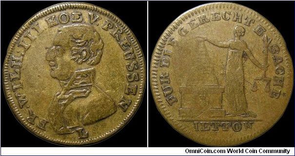 Peace of Paris, Prussia.

One of a series issued by the Lauer workshop about the time of Napoleon's First Abdication.                                                                                                                                                                                                                                                                                                                                                                                             