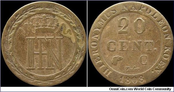 20 Centimes, Westphalia.                                                                                                                                                                                                                                                                                                                                                                                                                                                                                            