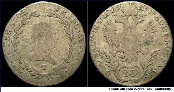 20 Kreuzer.

Prague mint.                                                                                                                                                                                                                                                                                                                                                                                                                                                                                         