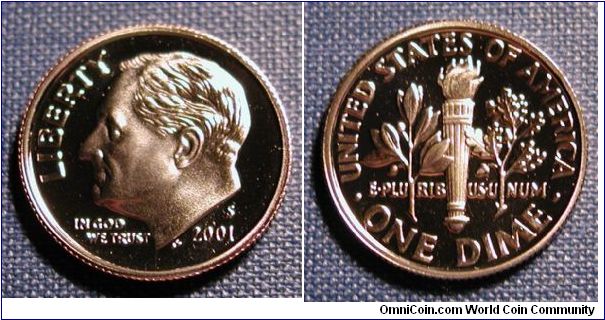 2001-S Roosevelt Dime