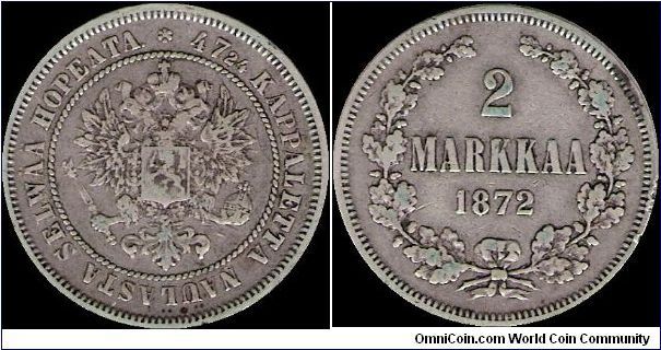 2 Markkaa 1872 S, Finland