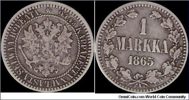 1 Markka 1865 S, Finland
