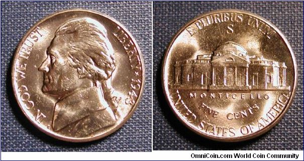 1943-S Jefferson Nickel