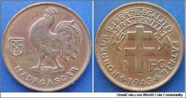 1 franc
Bronze