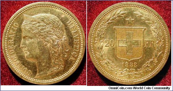 20 francs
Helvetia
Au 900 6.452g