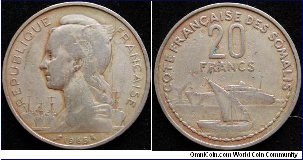 20 Francs
Aluminium-Bronze
French Somaliland