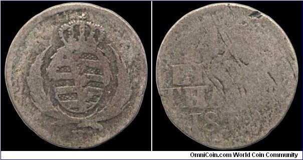 1/48 Thaler, Saxony.

Also known as a ½ groschen.                                                                                                                                                                                                                                                                                                                                                                                                                                                                 