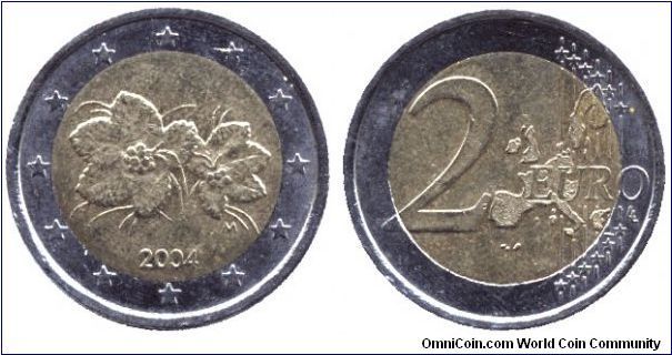 Finland, 2 euros, 2004, Cu-Ni-Ni-Brass, bi-metallic                                                                                                                                                                                                                                                                                                                                                                                                                                                                 