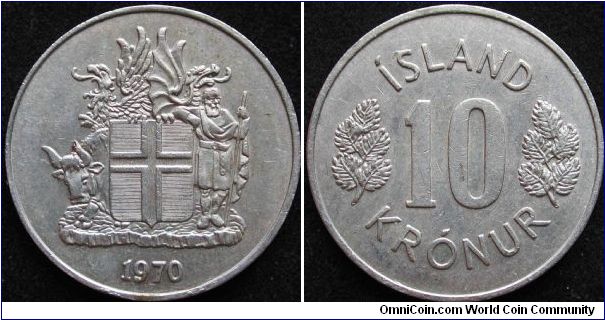 10 Kronur
Cu-Ni