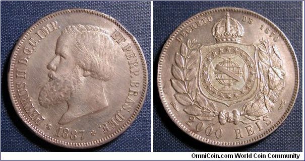 1887 Brazil 2000 Reis