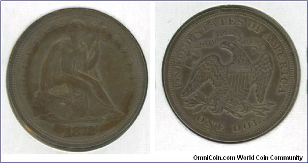 1872 Seated Dollar