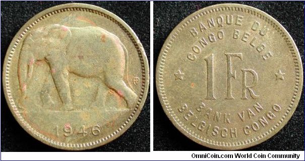 1 Franc
Brass
Belgish Congo