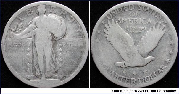 1 Quarter
AG 900 6.25g
Standing liberty
prob var II
Date unreadable
struck btw.1917-1930