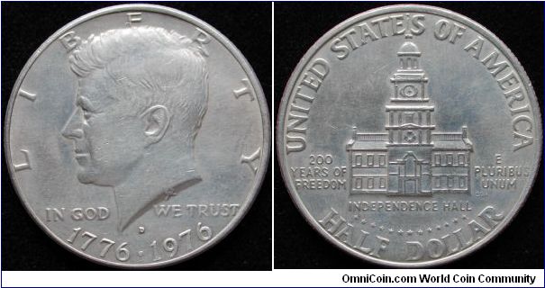 1 half Dollar
Cu-Ni
Kennedy
Bicetennial
D