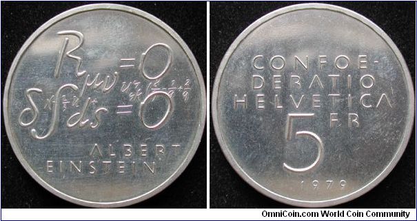 5 Francs
Cu-Ni
Commemeorative
A. Einstein
Formula