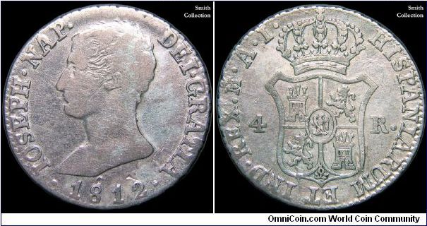 4 Reales, Napoleonic Kingdom of Spain.

Madrid mint.                                                                                                                                                                                                                                                                                                                                                                                                                                                              